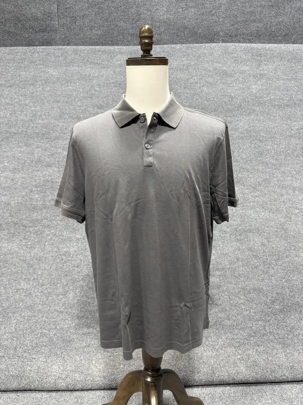 Banana Republic Luxury Touch Polo Shirt Mens XL Gray Short Sleeve Casual Top